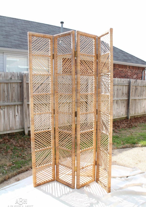 Rattan Folding Screen Makeover