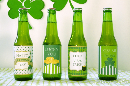 Kiss Me Im Irish St Patricks Day Beer Bottle Labels