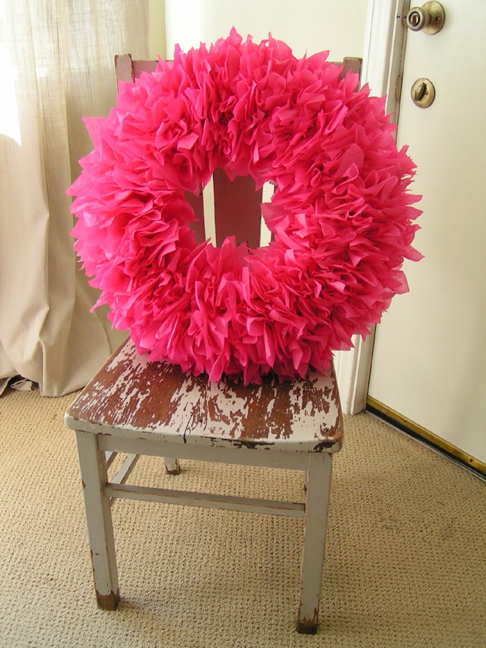 Tissue Paper Wreath Tutorial 