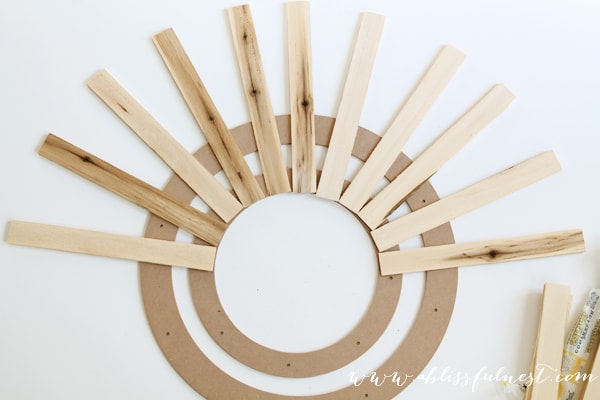 DIY Sunburst Mirror by A Blissful Nest 