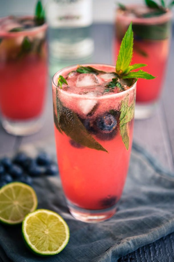 Watermelon and Blueberry Mojito