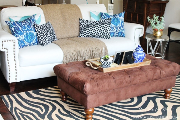 {Our Home} Blue and White Living Room Decor Reveal