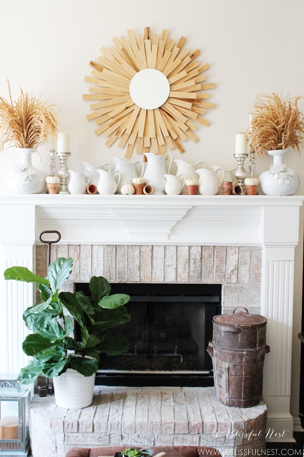 Fall Mantel Decor by A Blissful Nest 