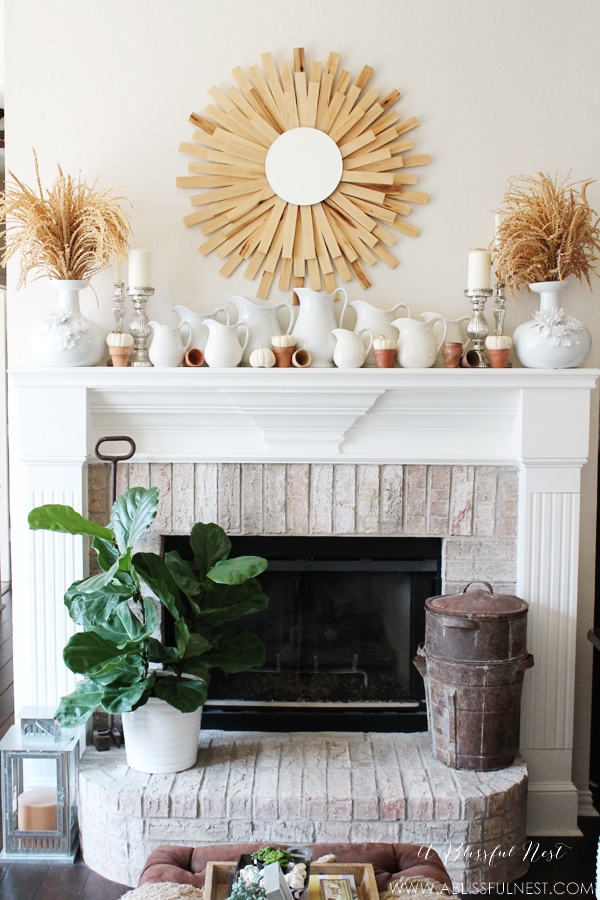 Fall Mantel Decor by A Blissful Nest 