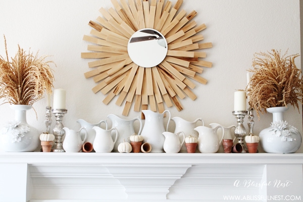 Fall Mantel Decor by A Blissful Nest 