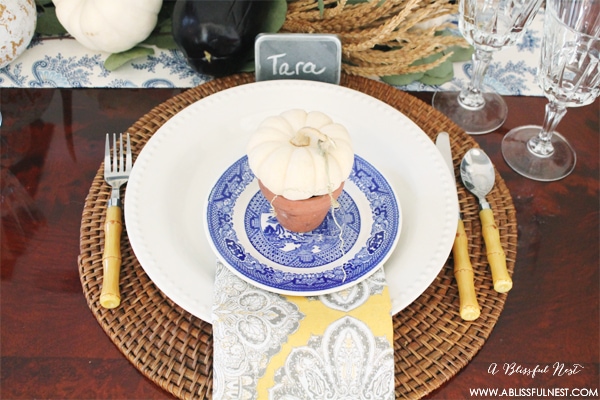 Fall Thanksgiving Tablescape by A Blissful Nest 