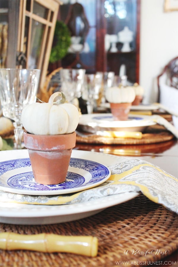 Fall Thanksgiving Tablescape by A Blissful Nest 