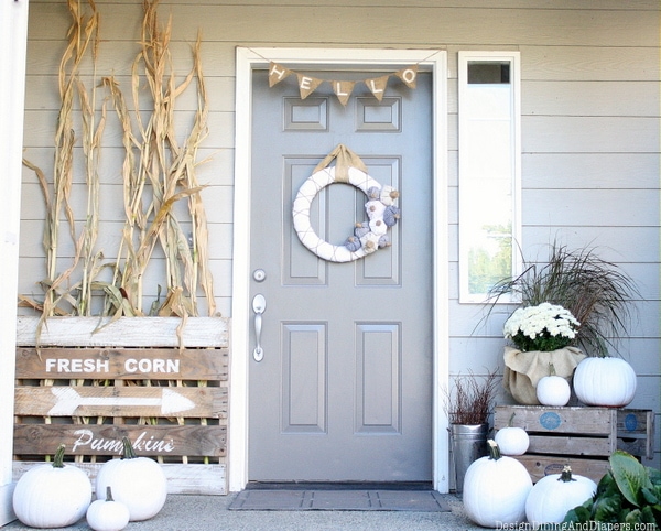 10 Fall Front Porch Decorating Ideas by A Blissful Nest - This front porch fall decor is neutral and simple, but still SO in season!