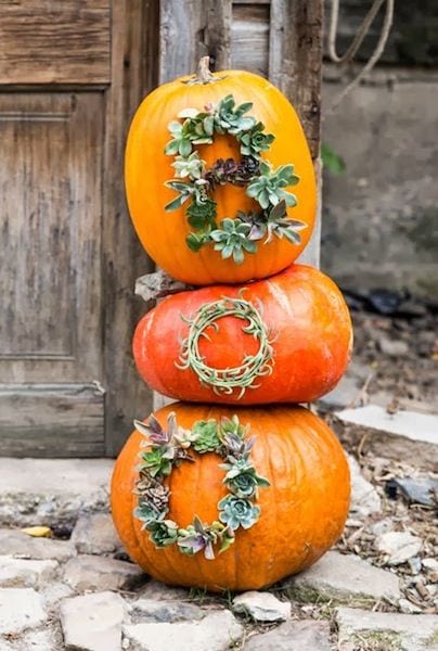 20 Pumpkin Decorating Ideas via A Blissful Nest 