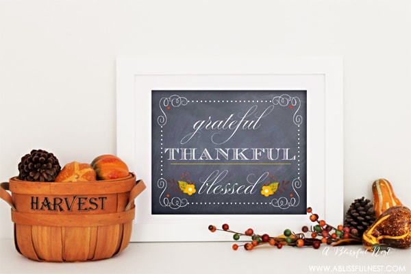 Grateful, Thankful, Blessed Printable