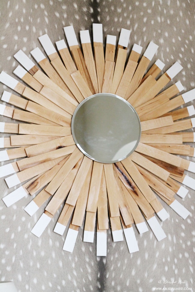 DIY: Paint Stick Sunburst Mirror