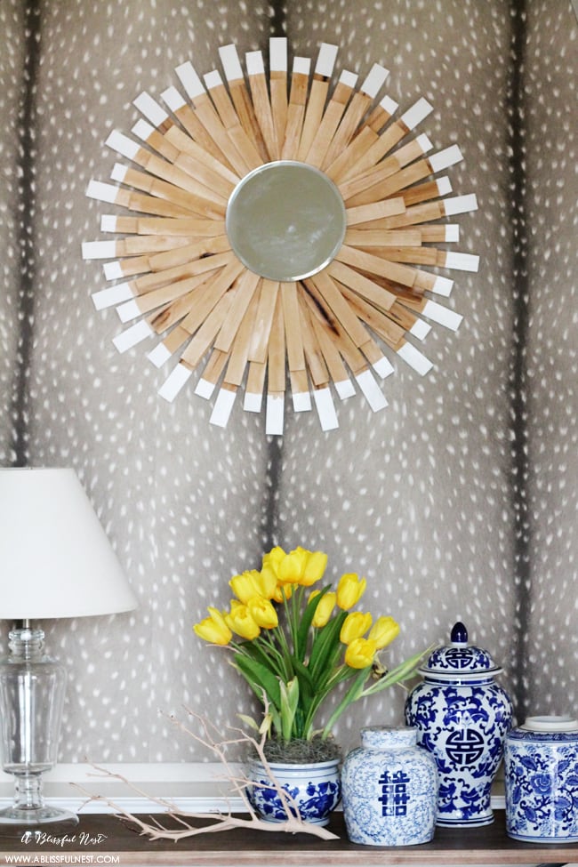 DIY Paint Dipped Sunburst Mirror Tutorial