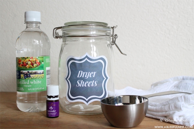 DIY Dryer Sheets by A Blissful Nest 