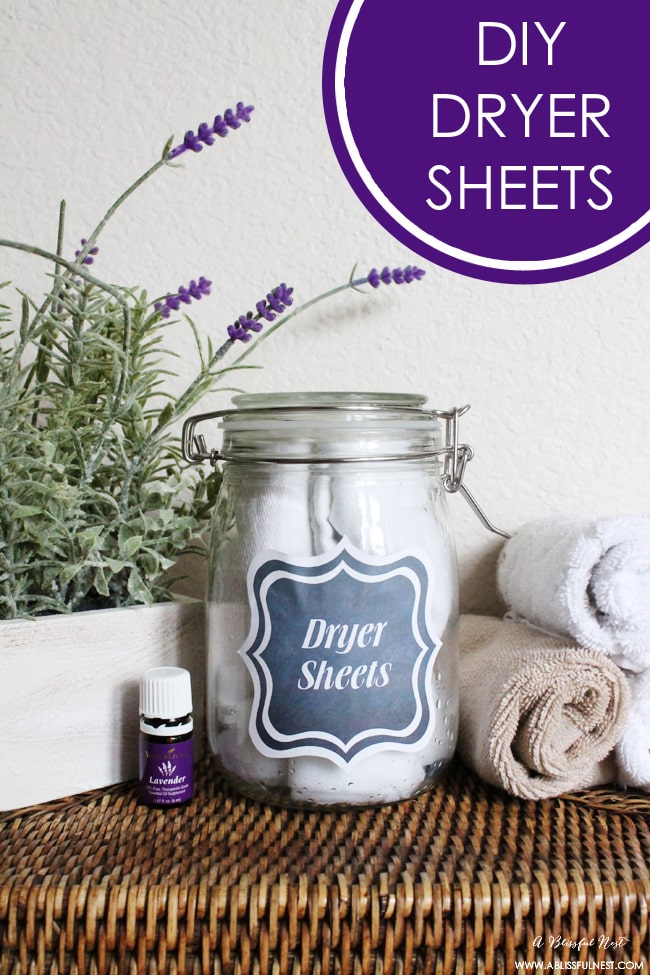 DIY Dryer Sheets by A Blissful Nest