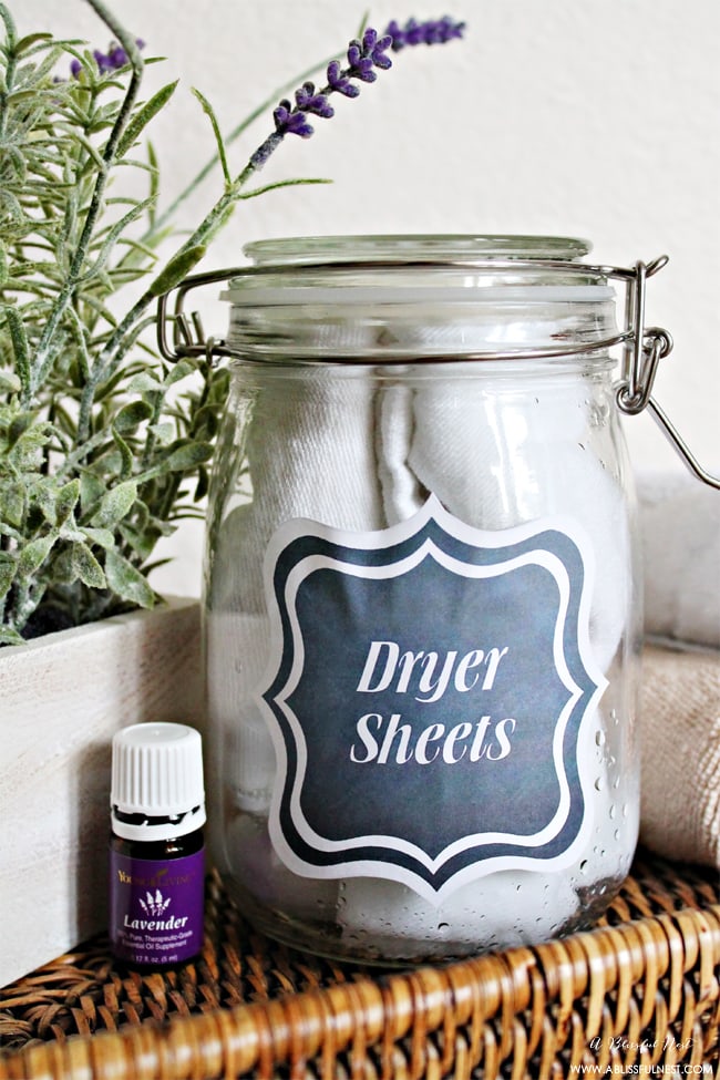 DIY Dryer Sheets by A Blissful Nest 