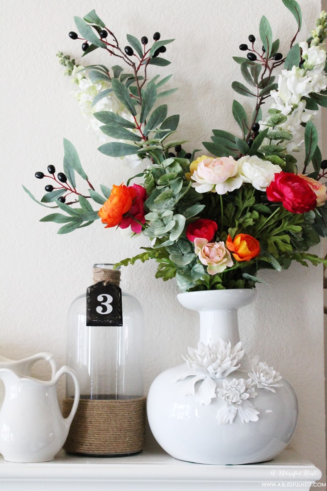 Spring Mantel Ideas by A Blissful Nest 