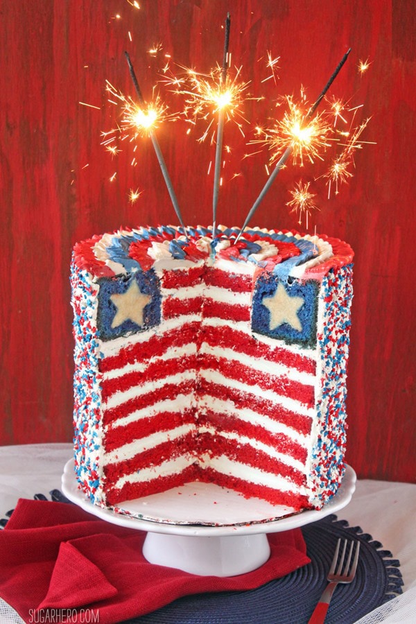 American Flag Layer Cake