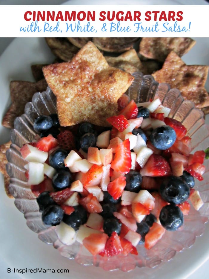 Cinnamon Sugar Stars With Red White and Blue Fruit Salsa