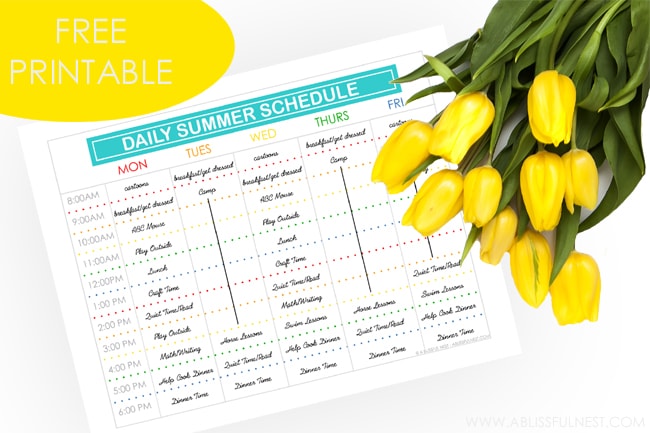 summer camp calendar template