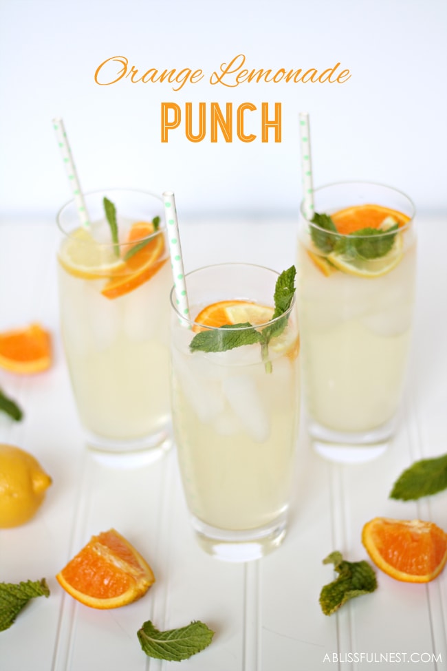 Orange Lemonade Punch Recipe by A Blissful Nest 
