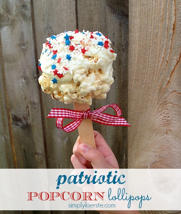 Patriotic Popcorn Lollipops