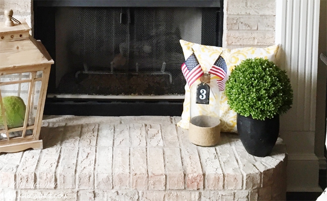 Red White and Blue Fireplace Mantel Decorations by A Blissful Nest 