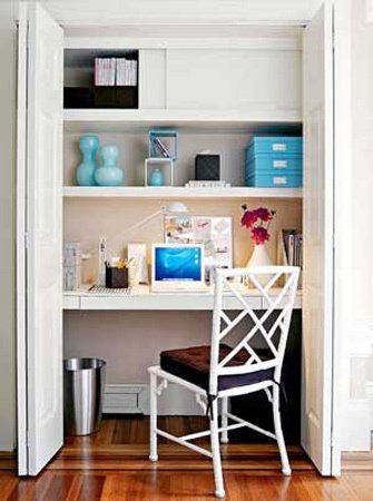 Cut a space out of the closet for a small home office
