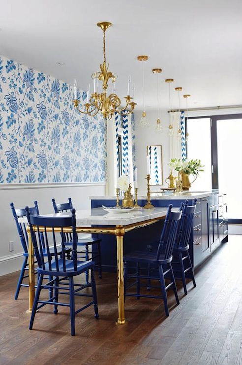 Gorgeous Blue and White Kitchen Inspiration via A Blissful Nest