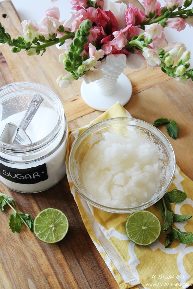 The Best Mojito Sugar Scrub by A Blissful Nest 