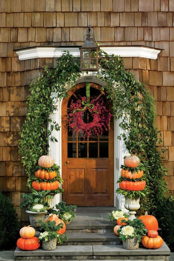 pumpkin topiary for front porch