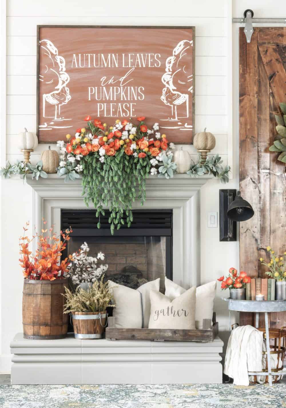 This sign makes this fall mantel! It is amazing!