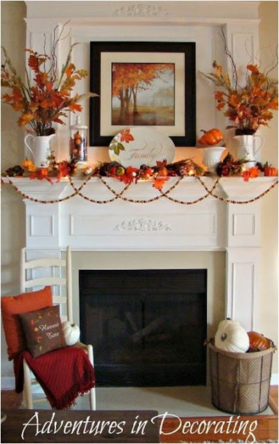 Adventures in Decorating Fall Mantel