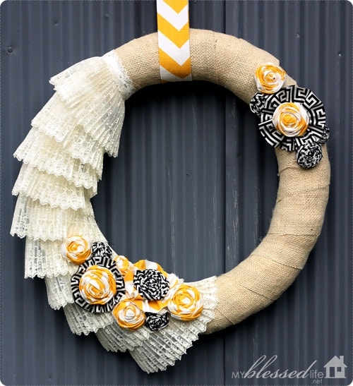 My Blessed Life DIY Burlap and Lace Fall Wreath