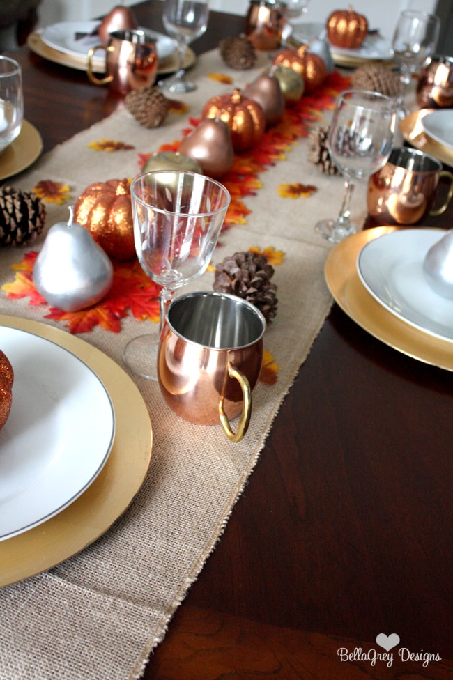 Autumn Dinner Party Ideas Part - 17: Fall Dinner Party Ideas Using Metallics By Bella Grey Designs Via Www.ablissfulnest.com