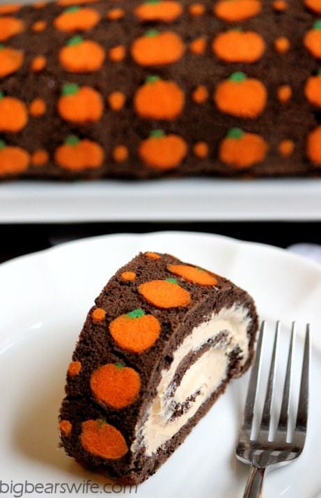 Chocolate Pumpkin Swiss Cake Roll