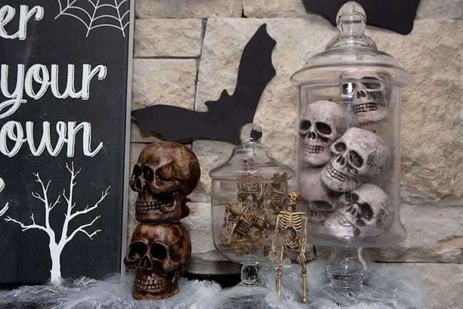 Neutral Halloween Mantel ideas by Lillian Hope Designs