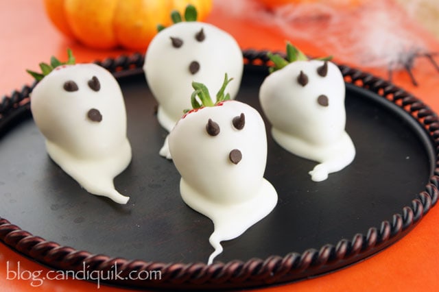 White Chocolate Strawberry Ghosts