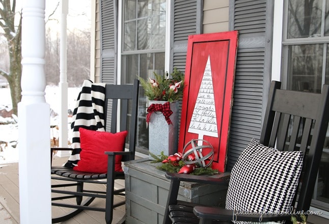 Finding Home Farms Christmas Porch, DIY Sharpie Christmas Tree Art