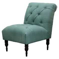 Adore the color & tufting on this accent chair! 25 of the best affordable accent chairs on ablissfulnest.com