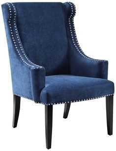 Adore the nailheads on this accent chair! 25 of the best affordable accent chairs on ablissfulnest.com