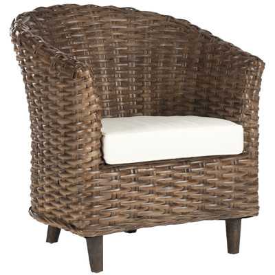 Adore the pattern on this accent chair! 25 of the best affordable accent chairs on ablissfulnest.com