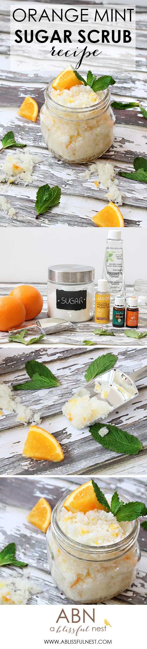 A simple recipe to make orange mint sugar scrub. Leaves your skin smooth and soft while exfoliating. 