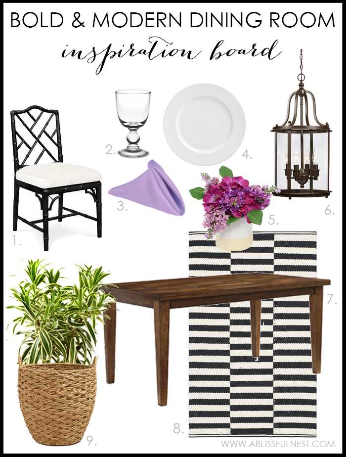 We show you how to get the look of this designer modern dining room in this bold & rustic dining room design.