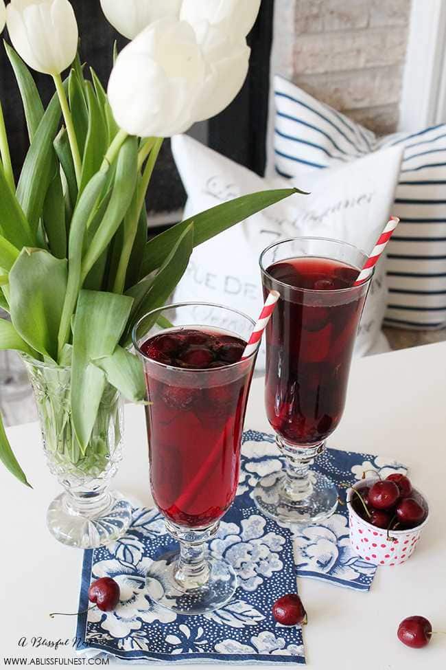 A fun twist to a sangria recipe! Check it out on https://ablissfulnest.com/ #sangria #cocktailrecipe