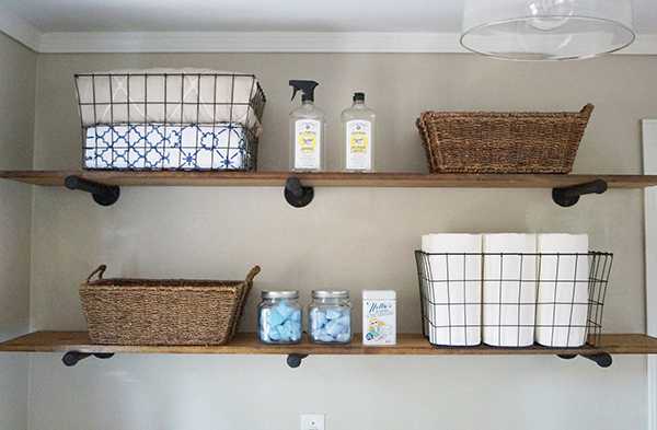 DIY Pipe Shelving, 20 Laundry Room Organization Ideas 