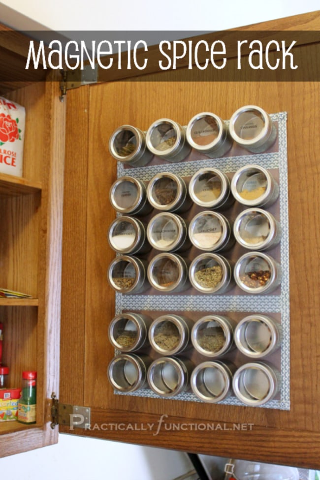 Magnetic Spice Rack, 25 Kitchen Organization Ideas
