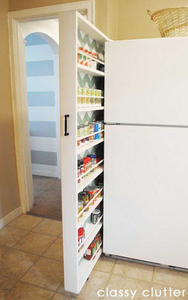 Roll Out Canned Food Slide Storage, 25 Kitchen Organization Ideas 