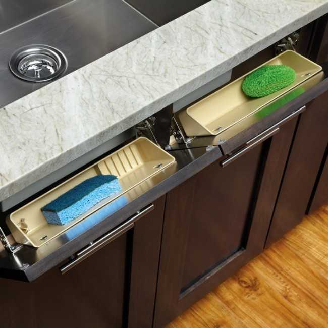 Sink Front Tip Out Tray, 25 Kitchen Organization Ideas 