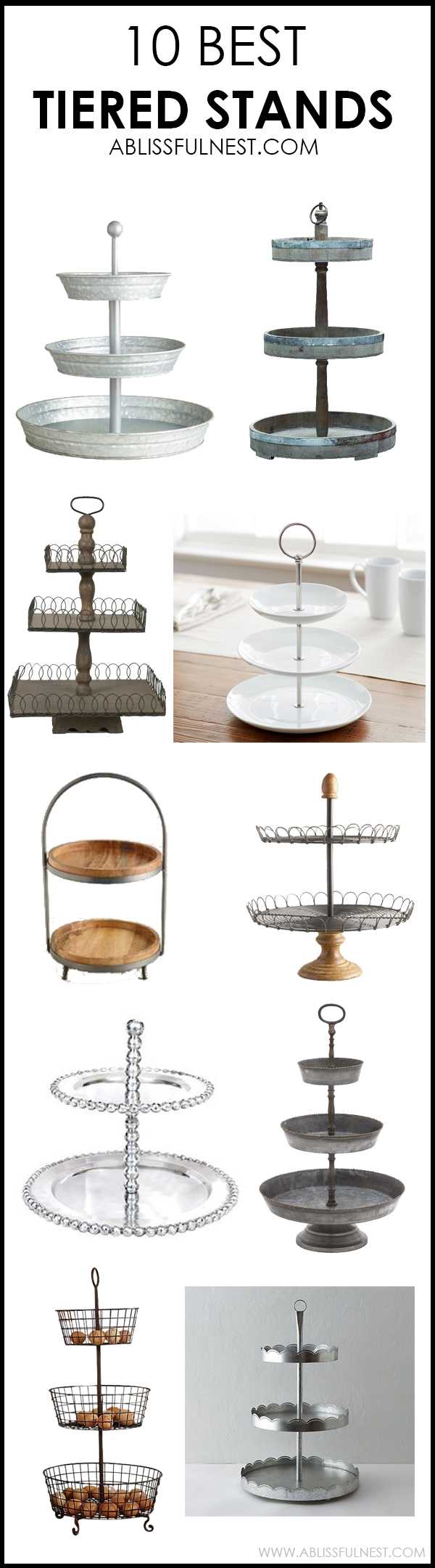 We LOVE tiered stands in the bathroom, kitchen and just about anywhere to store and decorate small items. We've rounded up THE BEST tiered stands out there! By A Blissful Nest https://ablissfulnest.com/