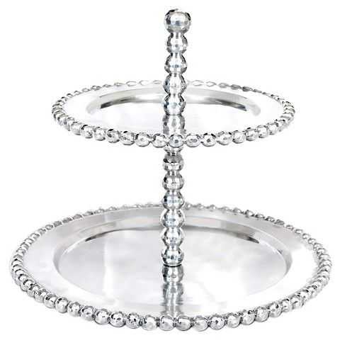 This beaded tier tray looks SO elegant to be so affordable! It's perfect for a living room, bedroom, or even a fancy bathroom. 
